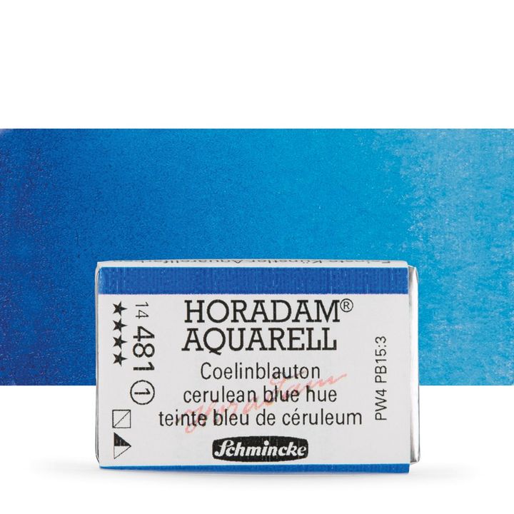 Schmincke Horadam акварелни бои в цяло контейнерче – 481 Cerulean Blue Hue