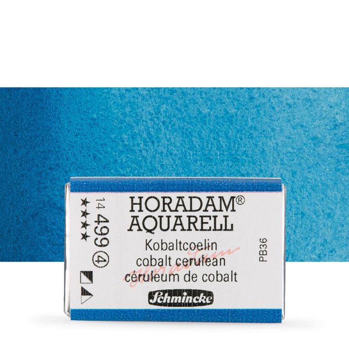 Schmincke Horadam акварелни бои в цяло контейнерче – 499 Cobalt Cerulean