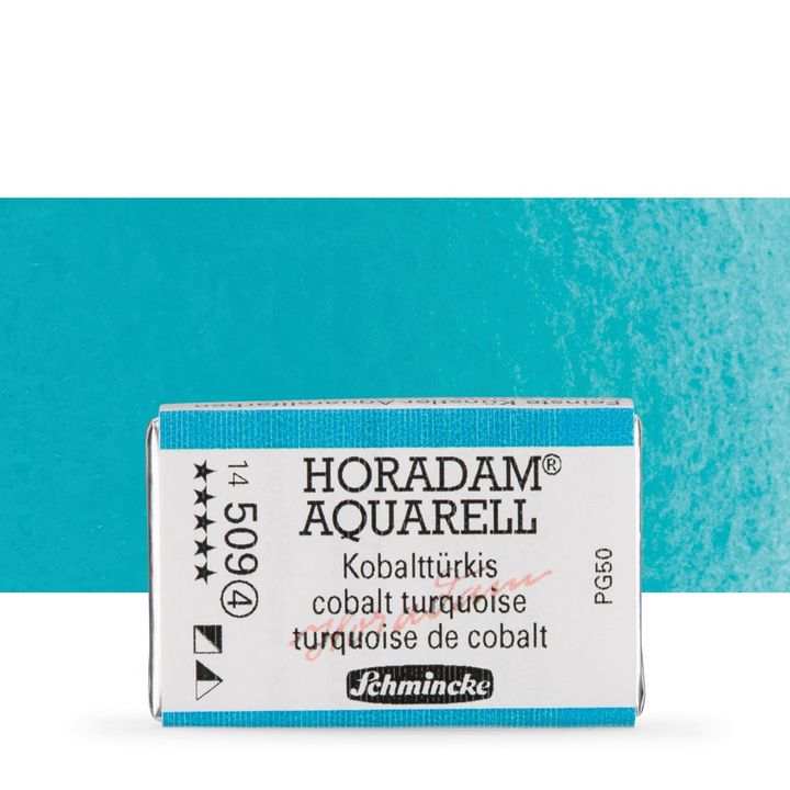 Schmincke Horadam акварелни бои в цяло контейнерче – 509 Cobalt Turquoise