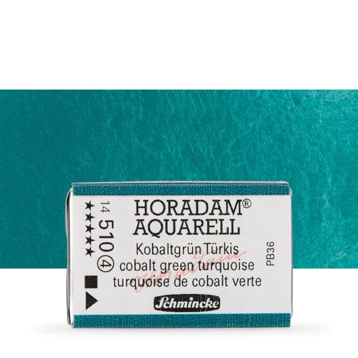 Schmincke Horadam акварелни бои в цяло контейнерче – 510 Cobalt Green Turquoise