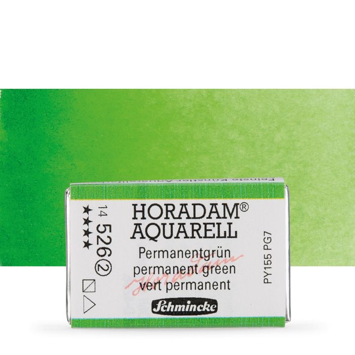 Schmincke Horadam акварелни бои в цяло контейнерче – 526 Permanent Green