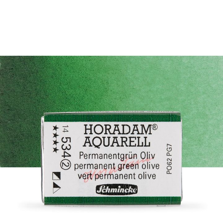 Schmincke Horadam акварелни бои в цяло контейнерче – 534 Permanent Green Olive