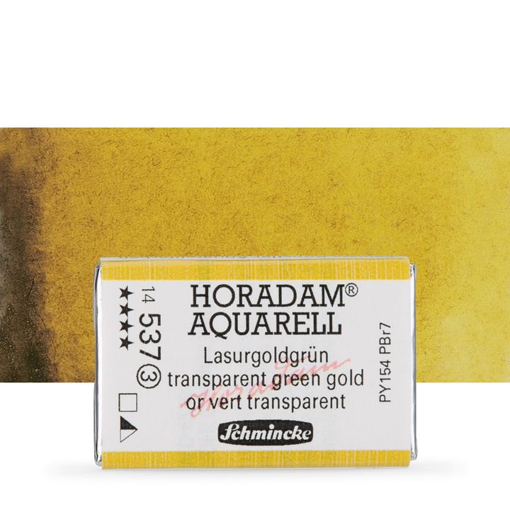 Schmincke Horadam акварелни бои в цяло контейнерче – 537 Transparent Green Gold
