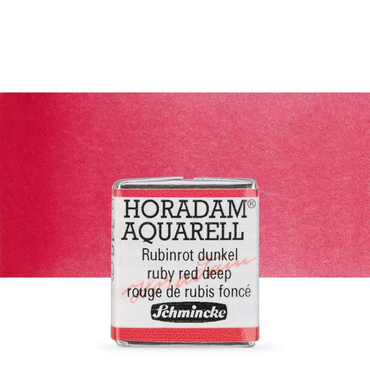 Schmincke Horadam акварелни бои в половин контейнерче – 346 Ruby Red Deep