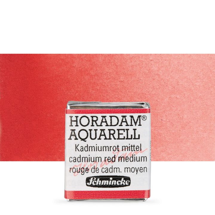 Schmincke Horadam акварелни бои в половин контейнерче – 347 Cadmium Red Middle