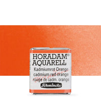 Schmincke Horadam акварелни бои в половин контейнерче – 348 Cadmium Red Orange