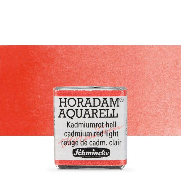 Schmincke Horadam акварелни бои в половин контейнерче – 349 Cadmium Red Light