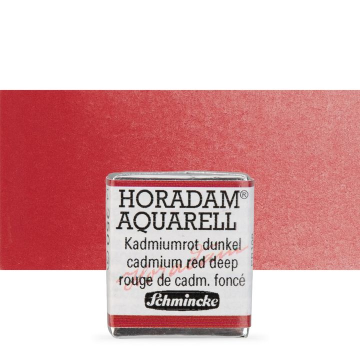 Schmincke Horadam акварелни бои в половин контейнерче – 350 Cadmium Red Deep