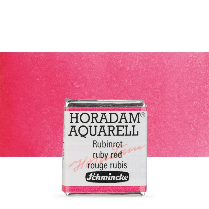 Schmincke Horadam акварелни бои в половин контейнерче – 351 Ruby Red