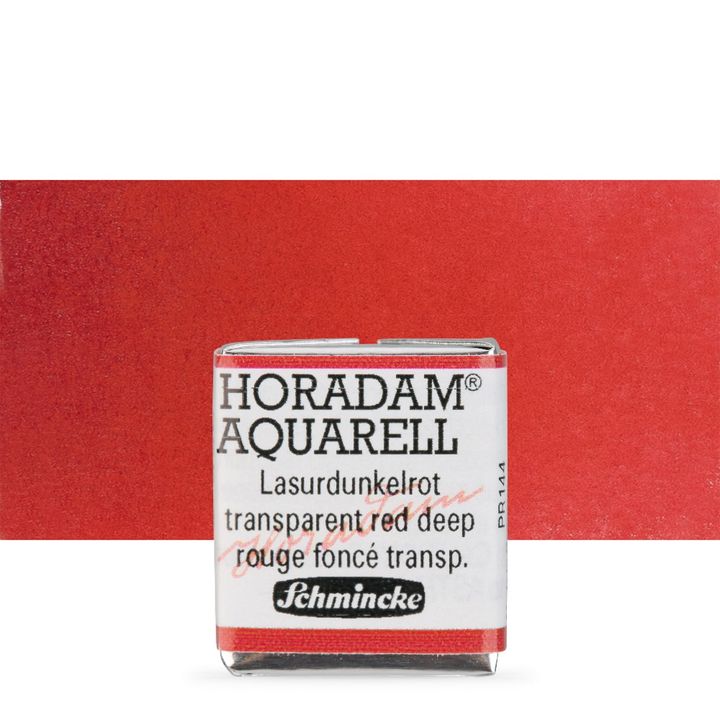 Schmincke Horadam акварелни бои в половин контейнерче – 355 Transparent Red Deep