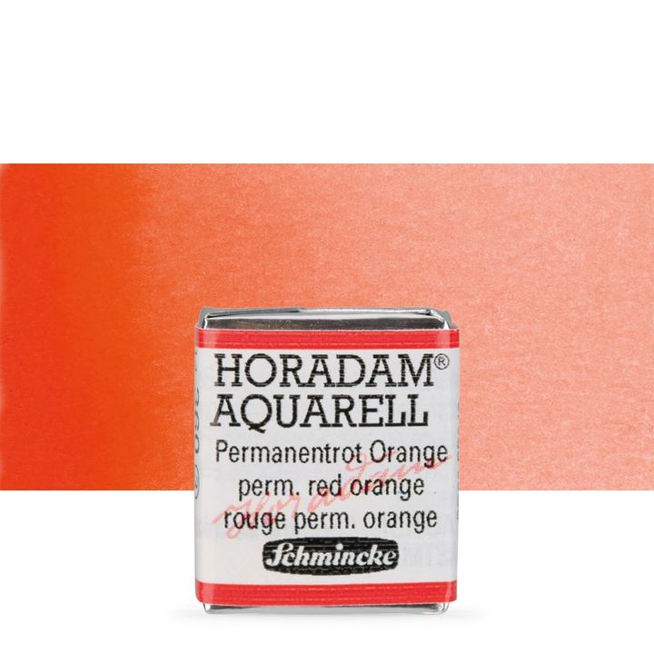 Schmincke Horadam акварелни бои в половин контейнерче – 360 Permanent Red Orange