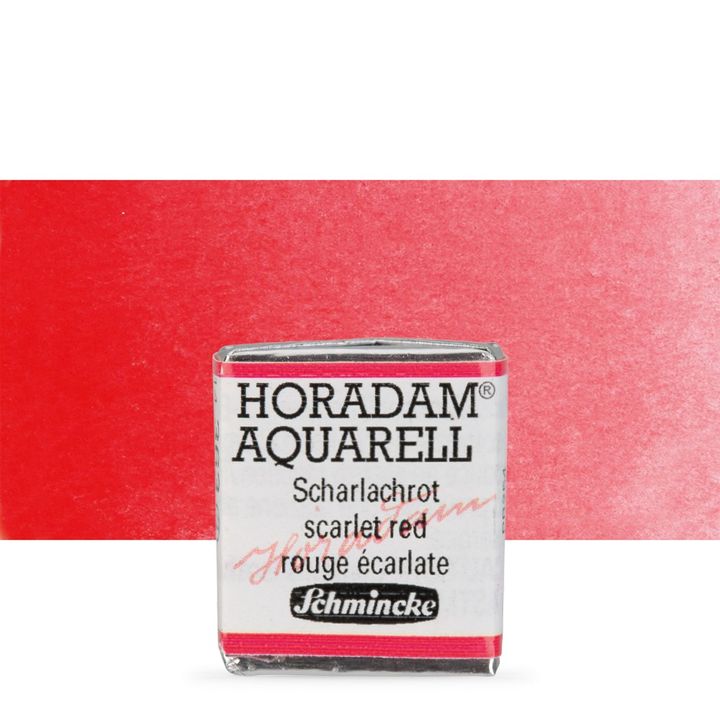 Schmincke Horadam акварелни бои в половин контейнерче – 363 Scarlet Red