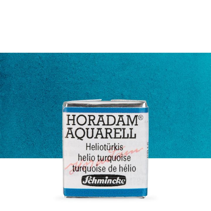 Schmincke Horadam акварелни бои в половин контейнерче – 475 Helio Turquoise