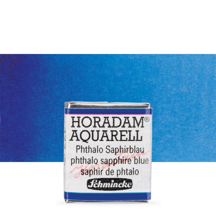 Schmincke Horadam акварелни бои в половин контейнерче – 477 Phthalo Sapphire Blue