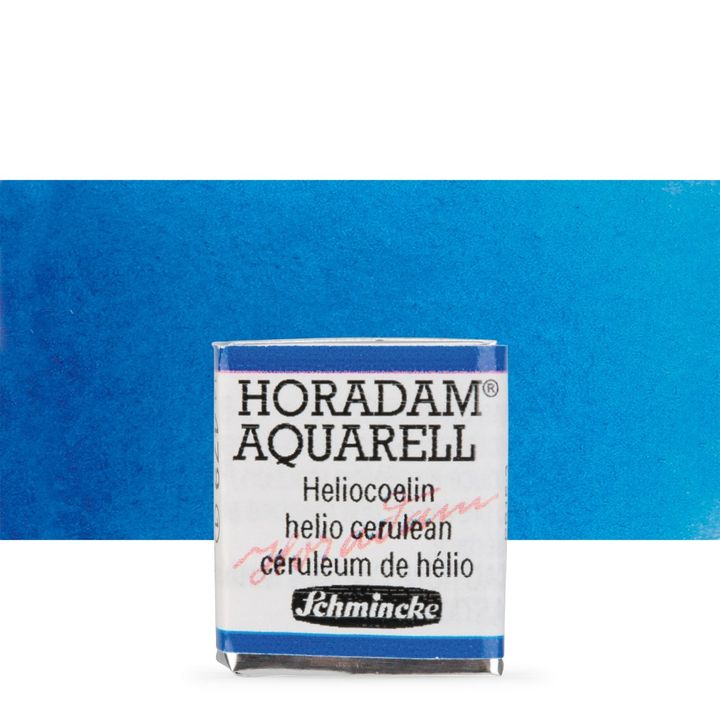 Schmincke Horadam акварелни бои в половин контейнерче – 479 Helio Cerulean