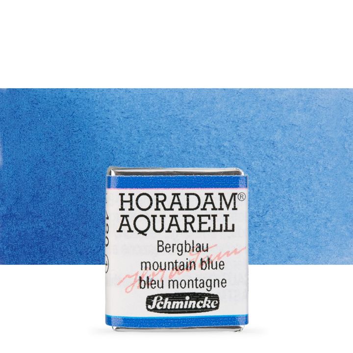 Schmincke Horadam акварелни бои в половин контейнерче – 480 Mountain Blue