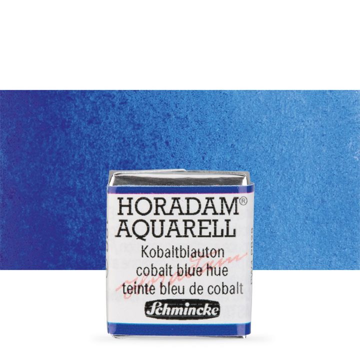 Schmincke Horadam акварелни бои в половин контейнерче – 486 Cobalt Blue Hue