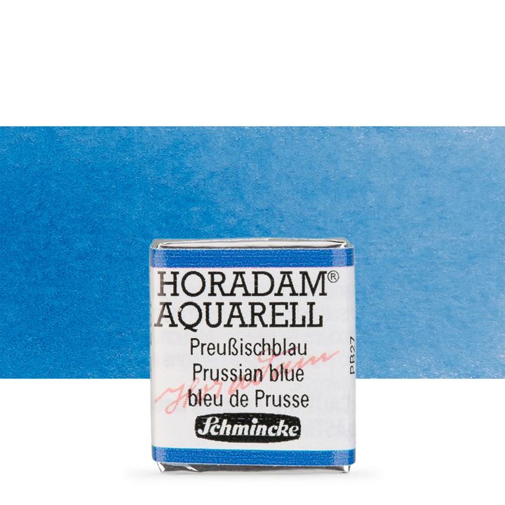 Schmincke Horadam акварелни бои в половин контейнерче – 492 Prussian Blue
