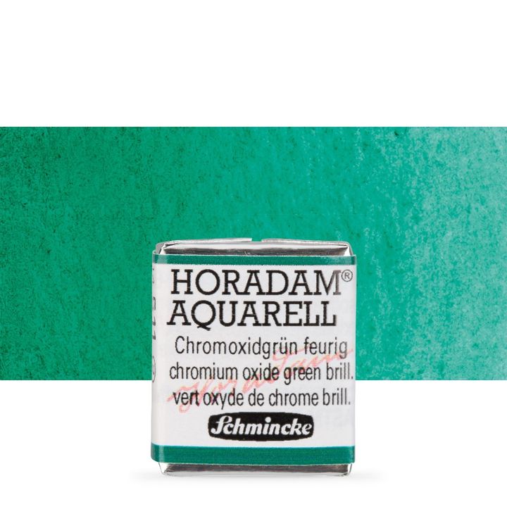 Schmincke Horadam акварелни бои в половин контейнерче – 511 Chromium Oxide Green Brilliant