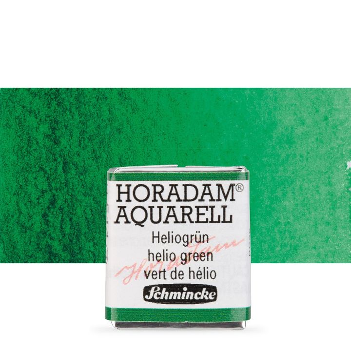Schmincke Horadam акварелни бои в половин контейнерче – 514 Helio Green