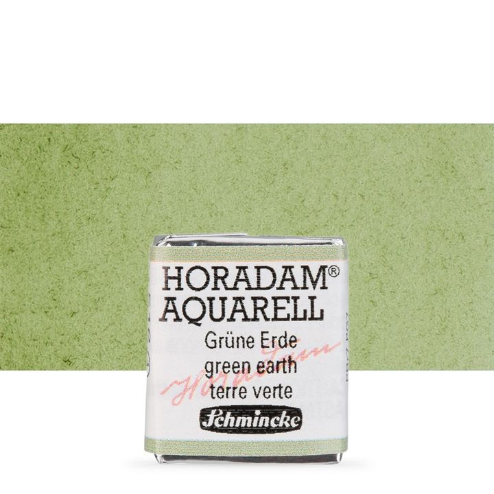 Schmincke Horadam акварелни бои в половин контейнерче – 516 Green Earth