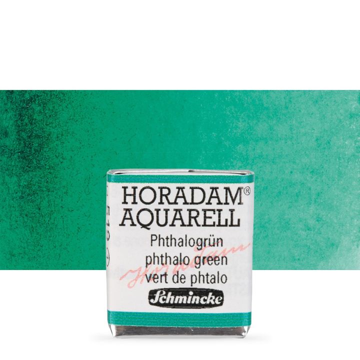 Schmincke Horadam акварелни бои в половин контейнерче – 519 Phthalo Green