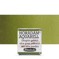 Schmincke Horadam акварелни бои в половин контейнерче – 525 Olive Green Yellowish