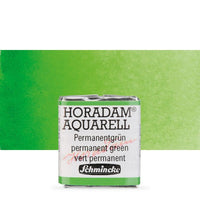 Schmincke Horadam акварелни бои в половин контейнерче – 526 Permanent Green