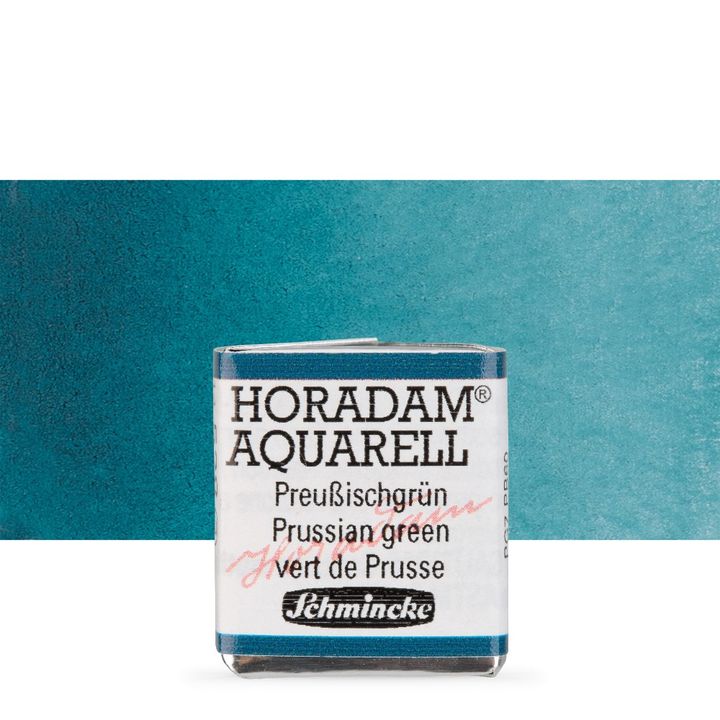 Schmincke Horadam акварелни бои в половин контейнерче – 528 Prussian Green