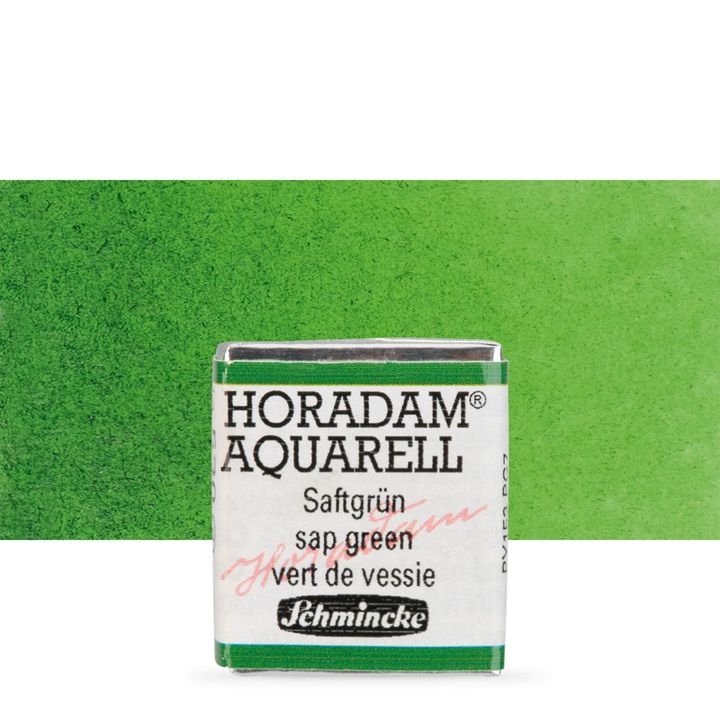 Schmincke Horadam акварелни бои в половин контейнерче – 530 Sap Green