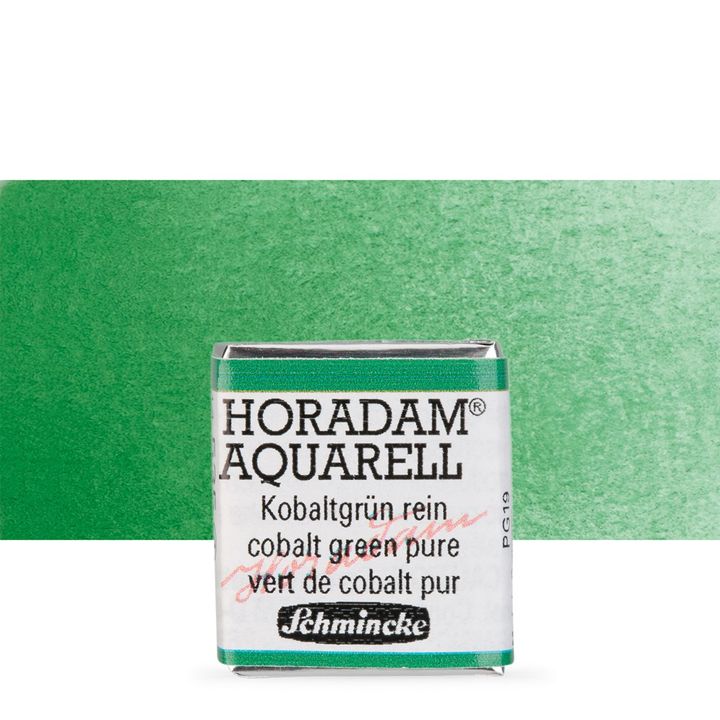 Schmincke Horadam акварелни бои в половин контейнерче – 535 Cobalt Green Pure