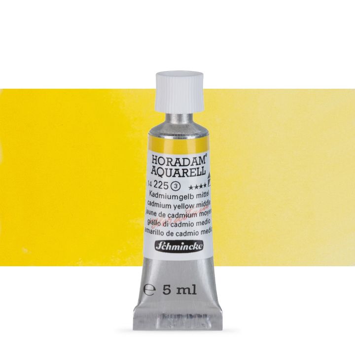 Акварелни бои Schmincke Horadam в тубичка  5 мл – 225 Cadmium Yellow Middle