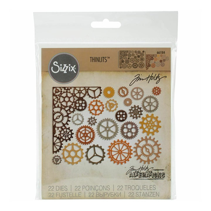 Шаблон за рязане Sizzix Thinlits Gearhead - комплект от 22 броя — изображение 1