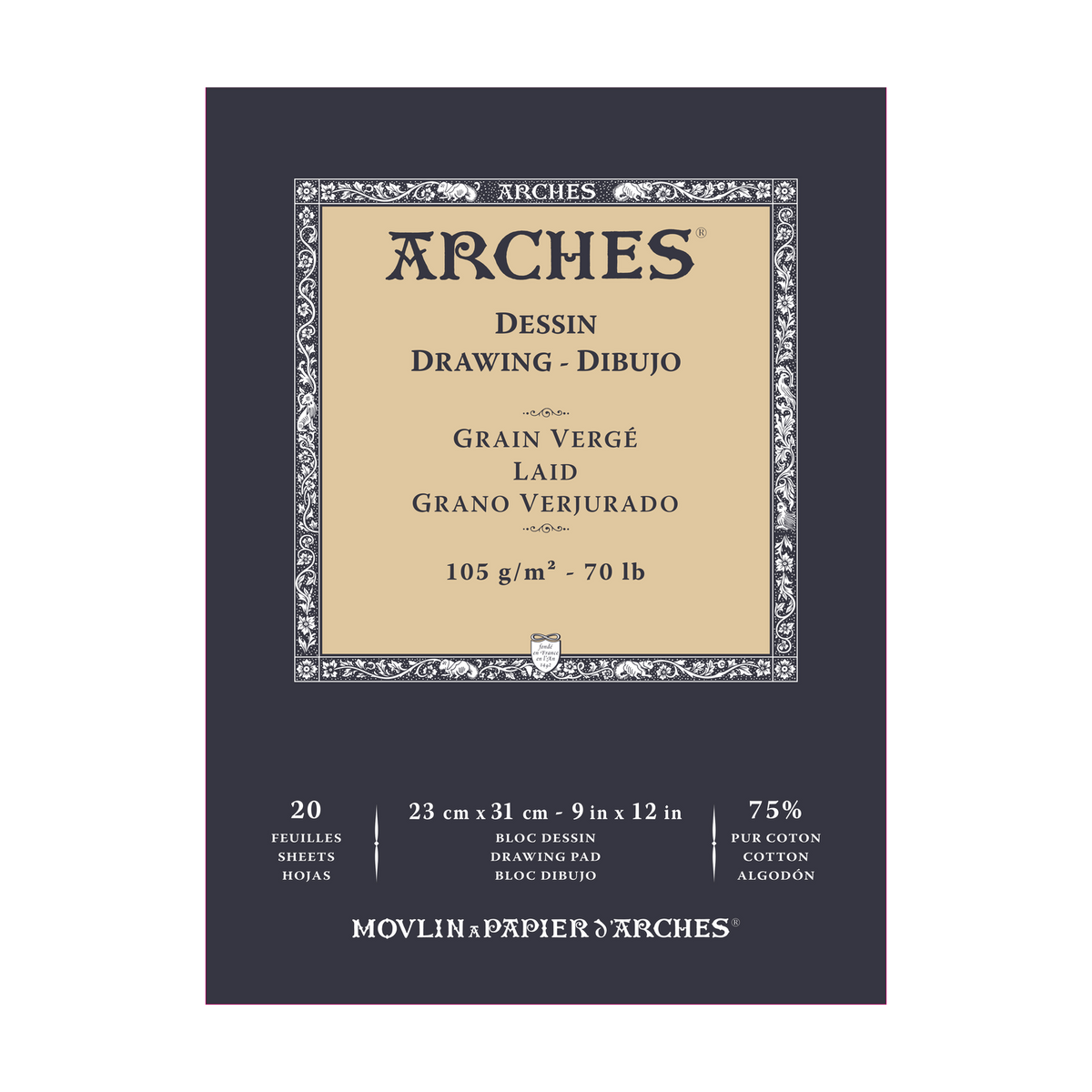 Скицник ARCHES Sketch 105 g/m² 23 x 26 cm - 20 листа