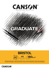 Скицник Canson Graduate Bristol 180 g/m² - 20 листа, A5 лепен