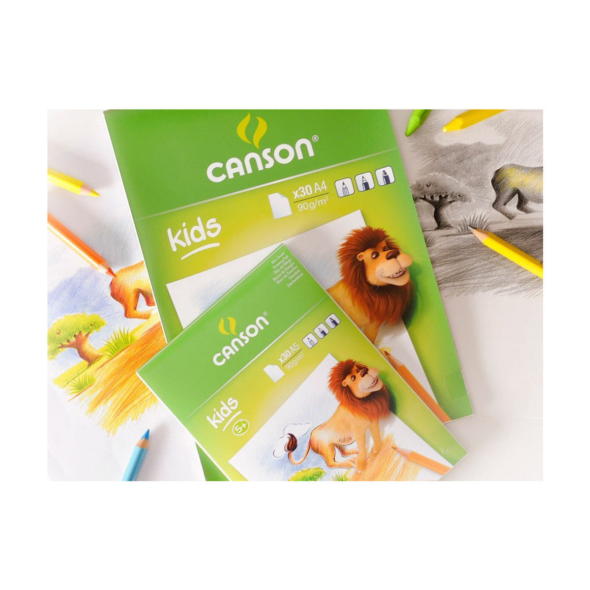 Скицник CANSON Kids 90 g/m² – 30 листа, формати A5 – A4