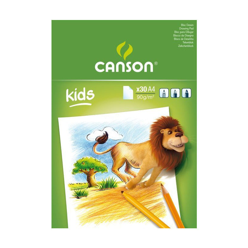 Скицник CANSON Kids 90 g/m² – 30 листа, формати A5 – A4