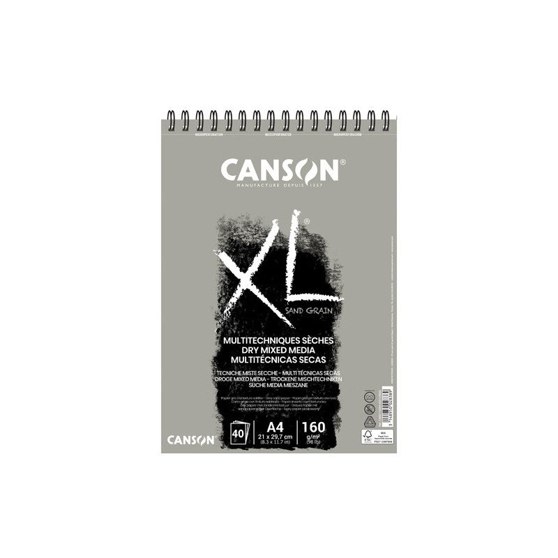 Скицник CANSON XL Touch сив 160 g/m² A4 – A3 - 40 листа
