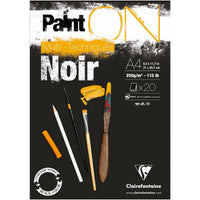 Скицник Clairefontaine Paint'On Mix Media 250 g 20 л. лепен Black