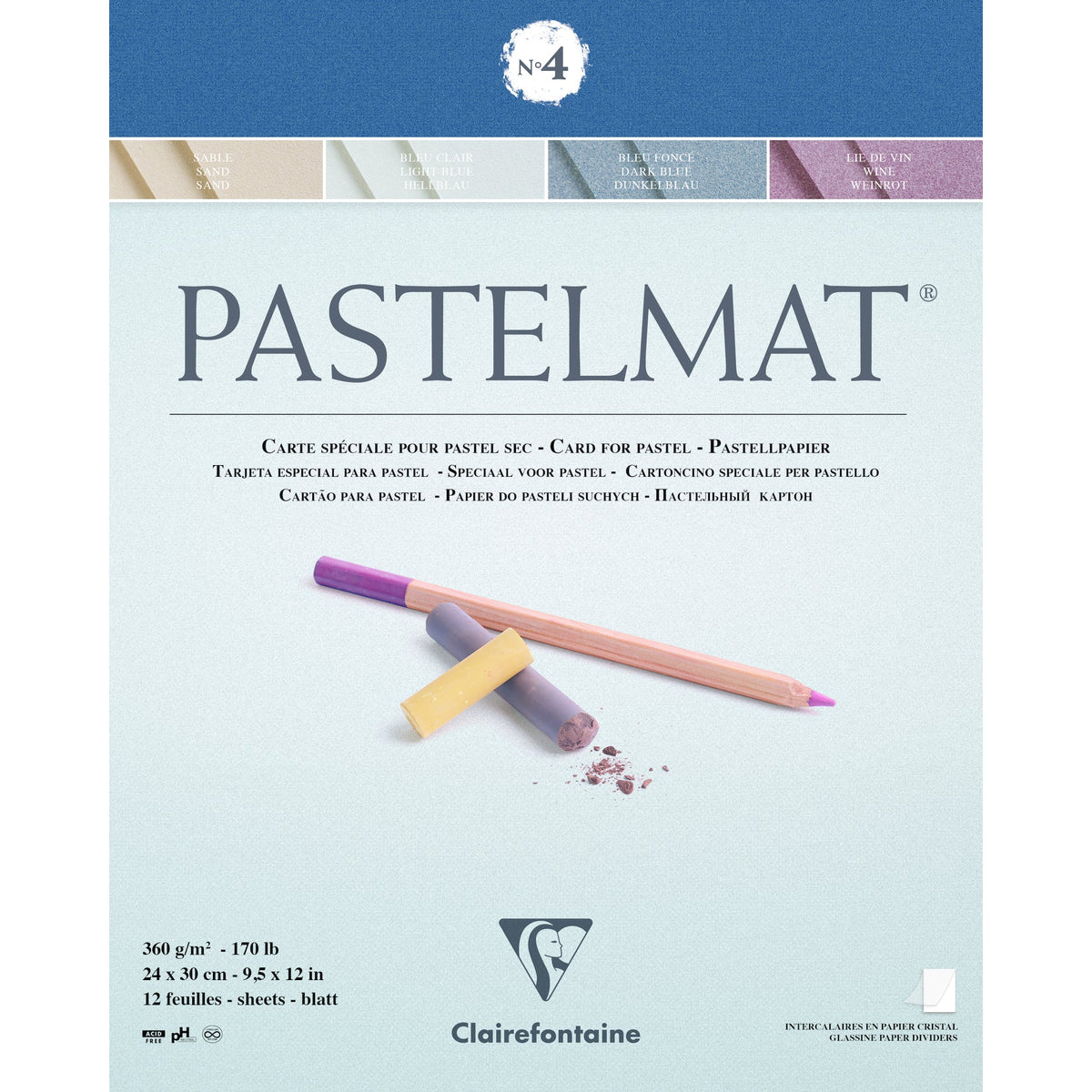 Скицник Clairefontaine Pastelmat № 360 g 12 л. x 30 cm лепен – 4 24