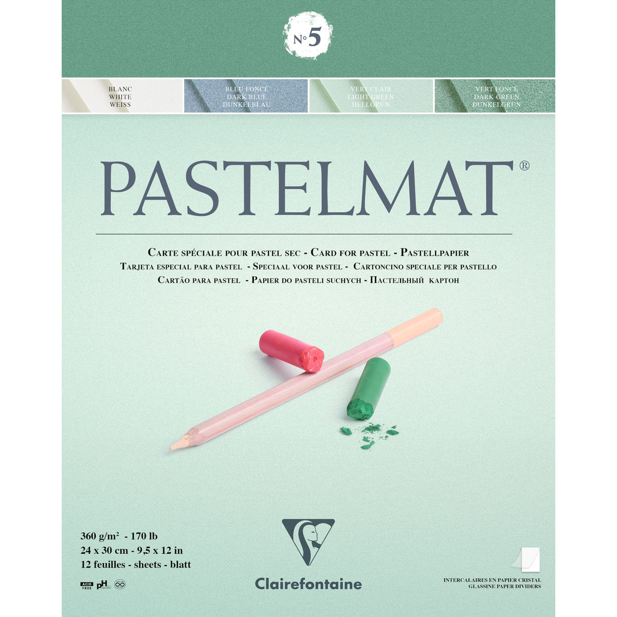 Скицник Clairefontaine Pastelmat № 360 g 12 л. x 30 cm лепен – 5 24