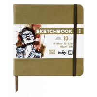 Скицник DARWI Khaki 14 x 14 см, 140 г, 80 листа