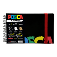 Скицник Posca, черен, A5, микс от 3 цвята хартия