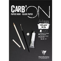 Скицник с черна хартия CLAIREFONTAINE Carb'On 120 g/m² – 20 листа