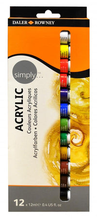 SMPL Сет акрилни бои 12x12ml — изображение 1