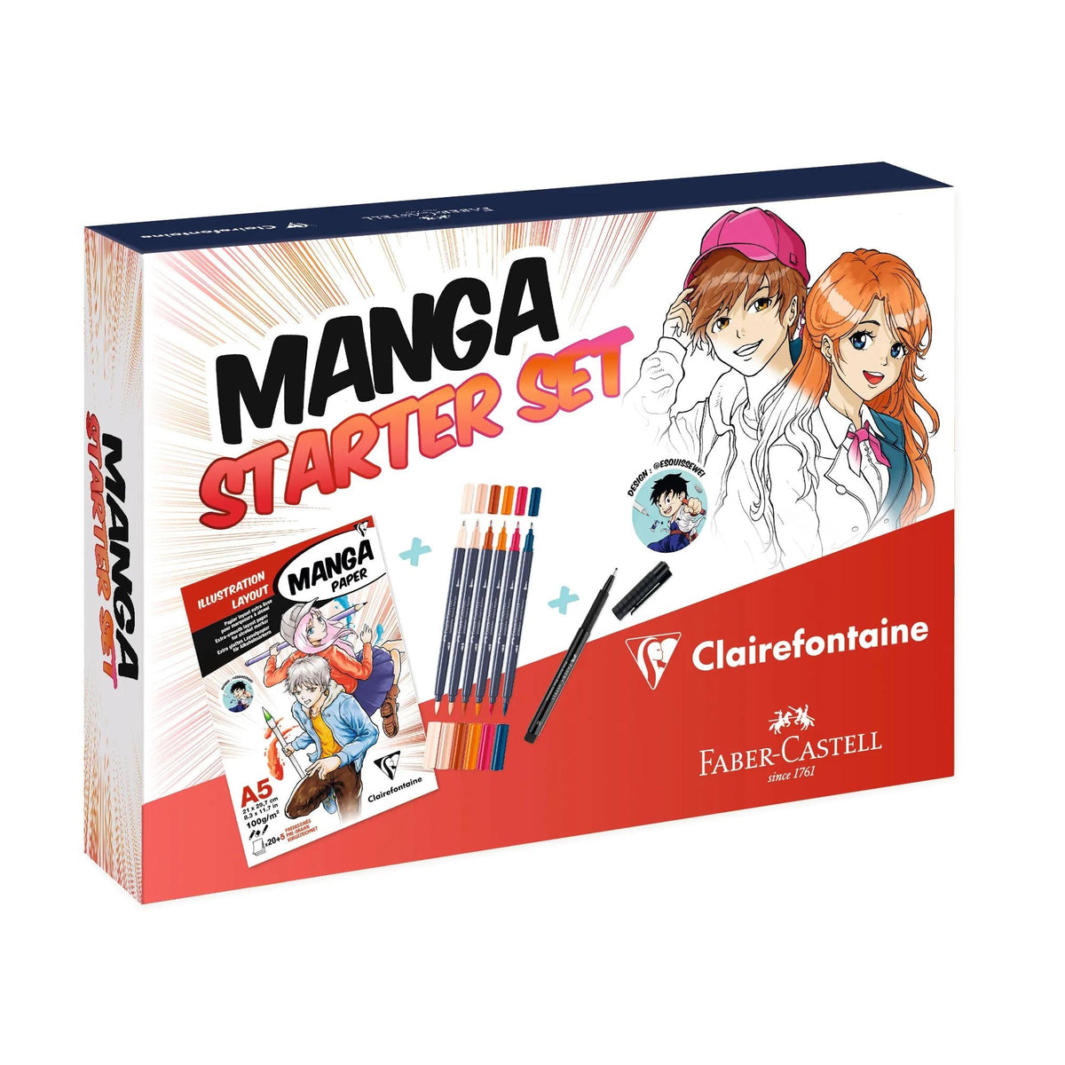Стартов комплект за манга CLAIREFONTAINE A5 - 25 листа