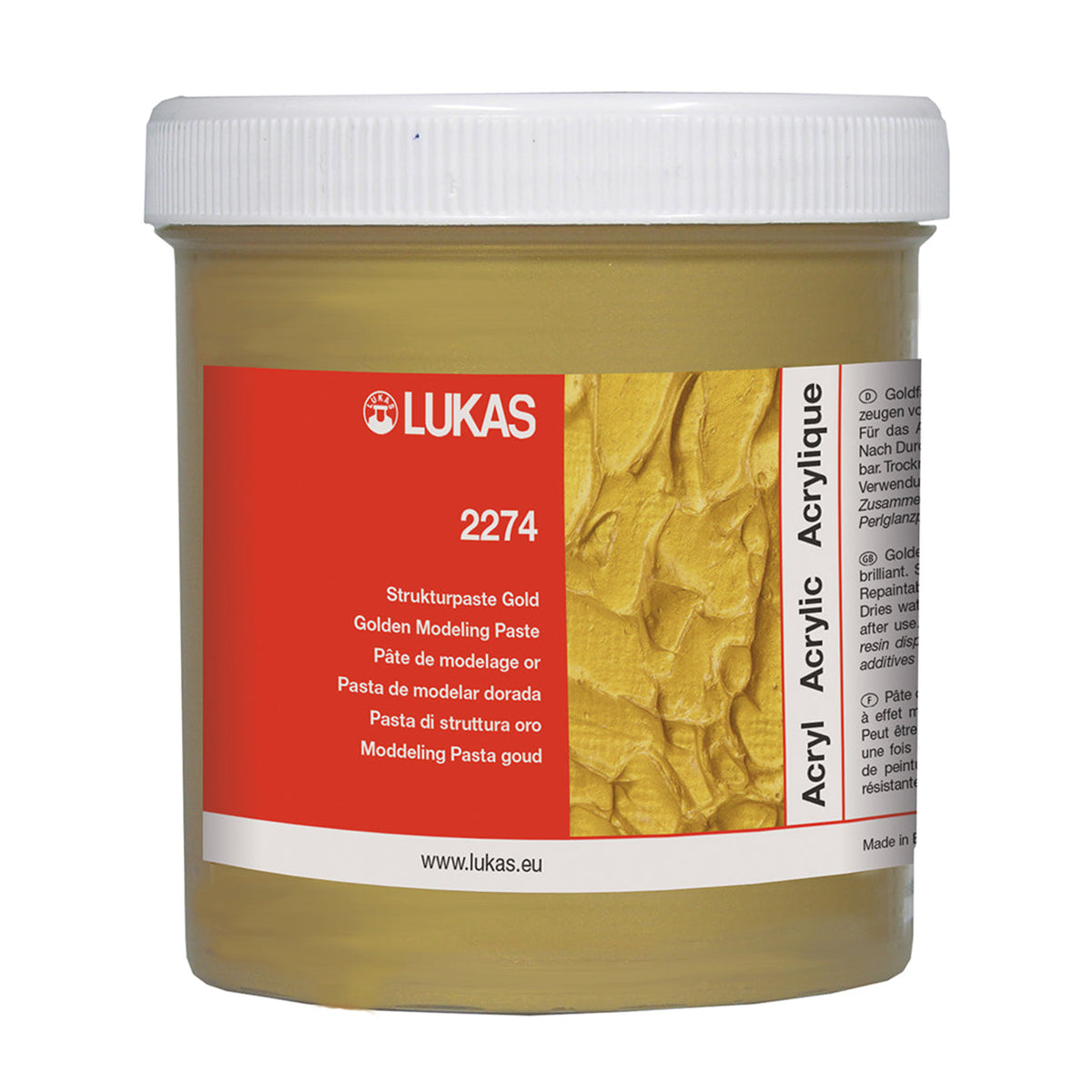 Структурна паста LUKAS металик 250 ml – златна