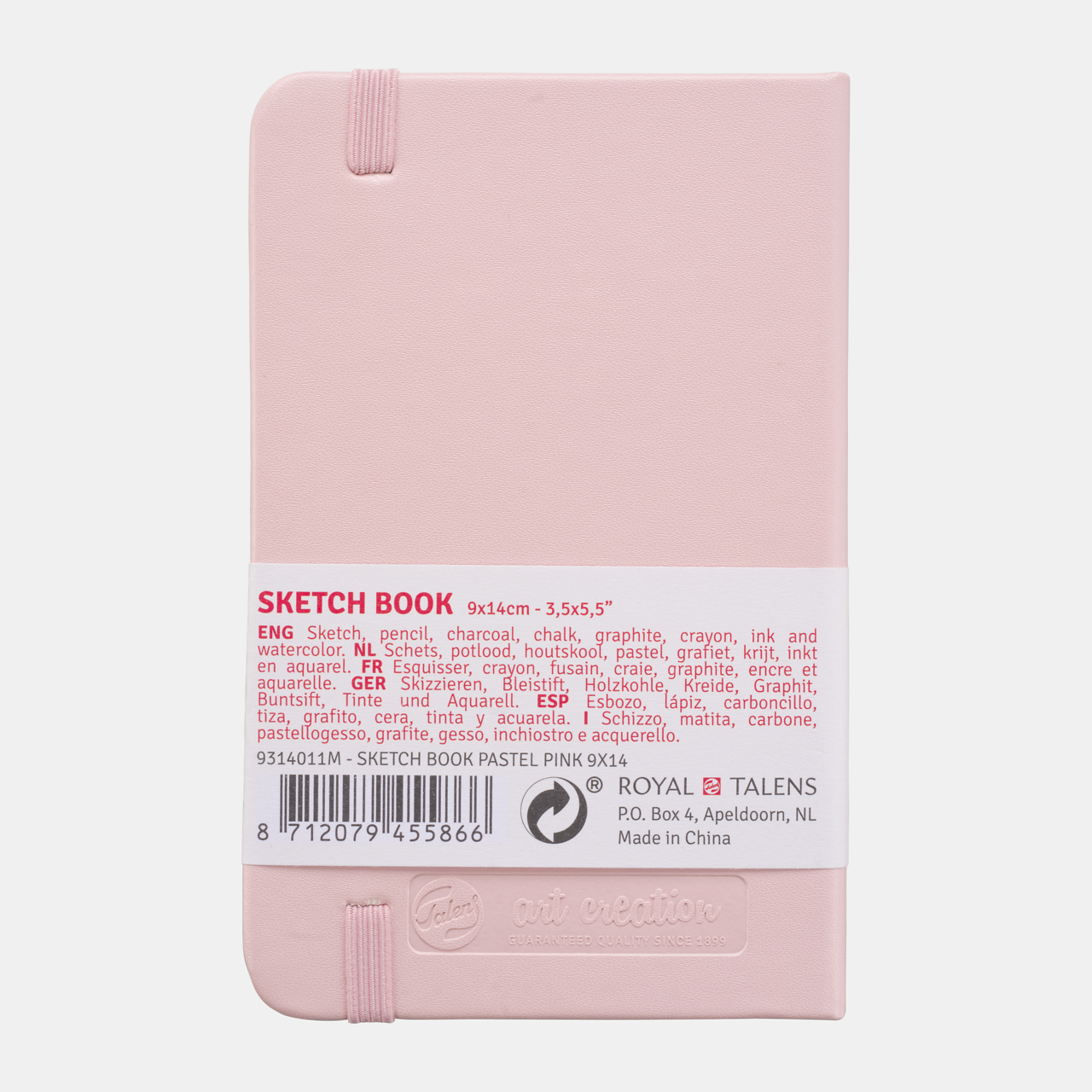 Скицник ROYAL TALENS Art Creation Pastel Pink 9 x 14 cm, 140 g, 90 листа, твърди корици