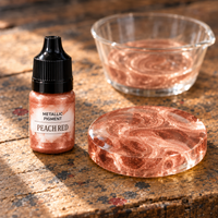 Течен металически пигмент за епоксидна смола 5 ml – прасковено червено (Peach Red)