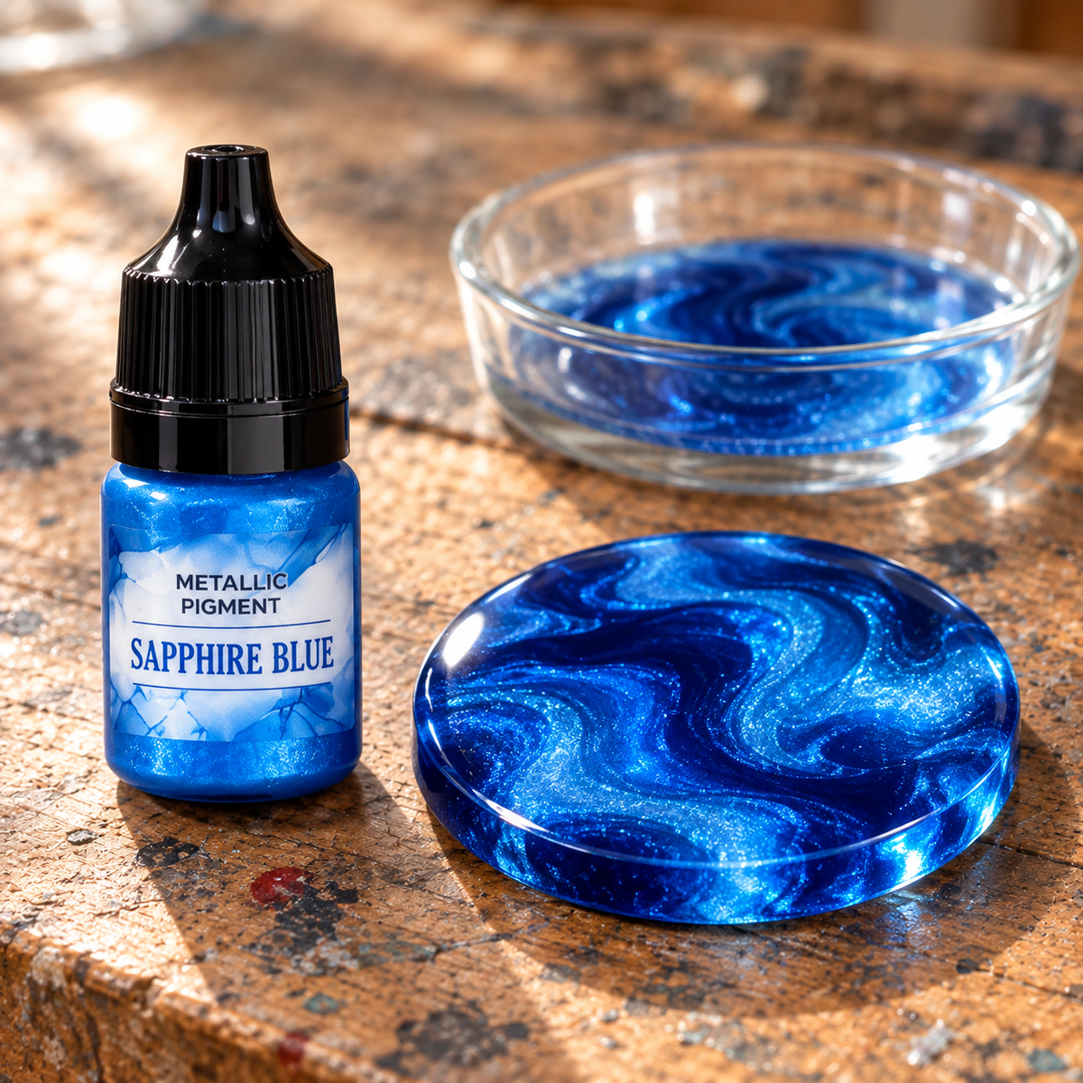 Течен металически пигмент за епоксидна смола 5 ml – сапфирено синьо (Sapphire Blue)